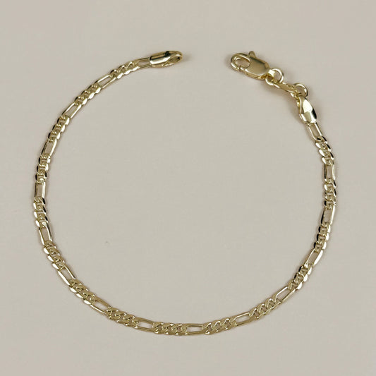 Figaro Chain Bracelet - Classic Women's Gold Bracelet