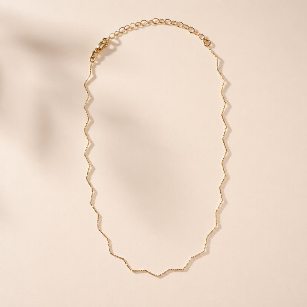 18k Gold Filled Zig Zag Choker Necklace | Fun, Flirty & Fearless