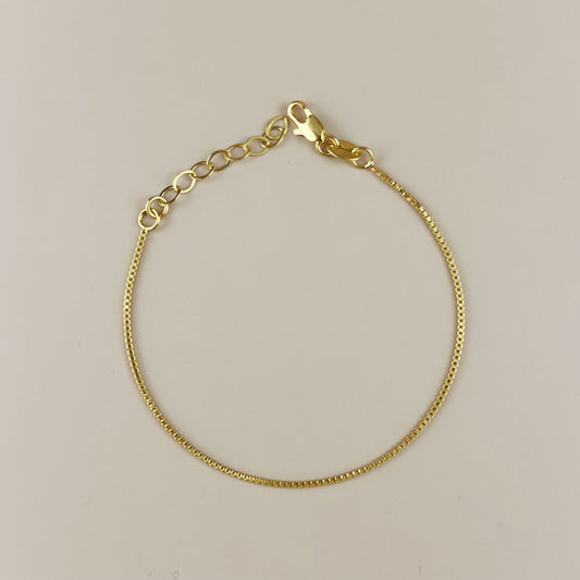 Box Chain Bracelet - Delicate 1mm Minimalist Jewelry for Women