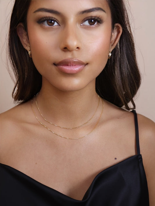 Box Chain Necklace for Women - 1mm Delicate Gold Chain