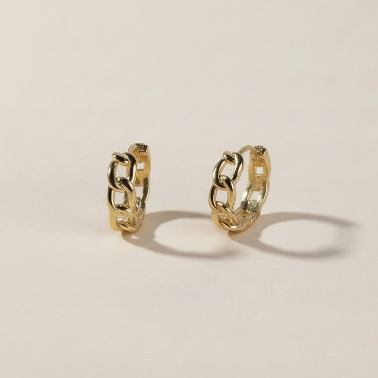 Cuban Clicker Hoop Earrings - Hypoallergenic & Water Resistant