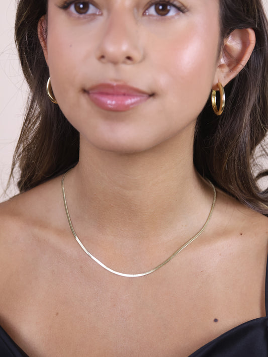Herringbone Chain Necklace for Women - 2mm Thick Statement Chain | Luxury Brazilian Jewelry Set