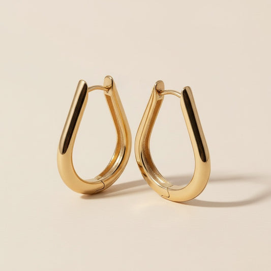 Teardrop Hoop Earrings - Waterproof Statement Jewelry for Women