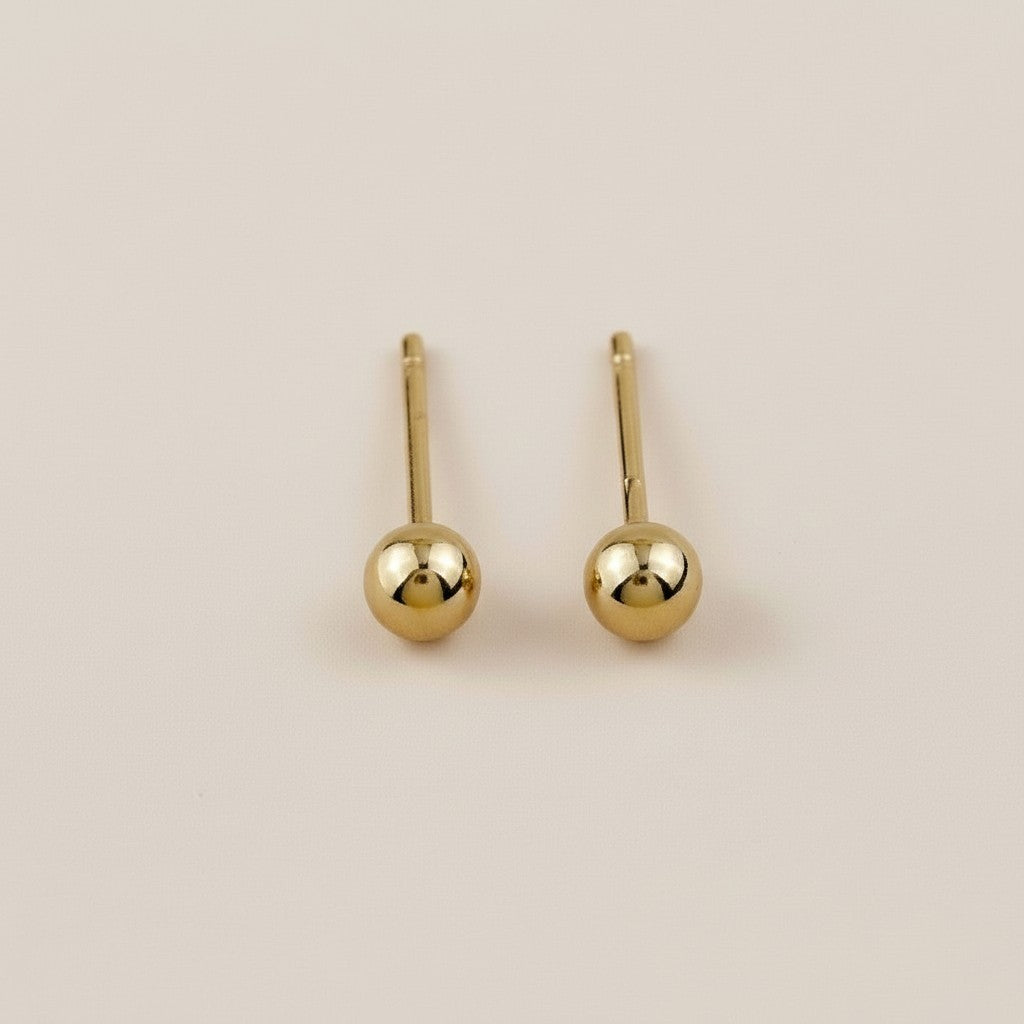 Ball Stud Earrings - Classic Round Studs for Women