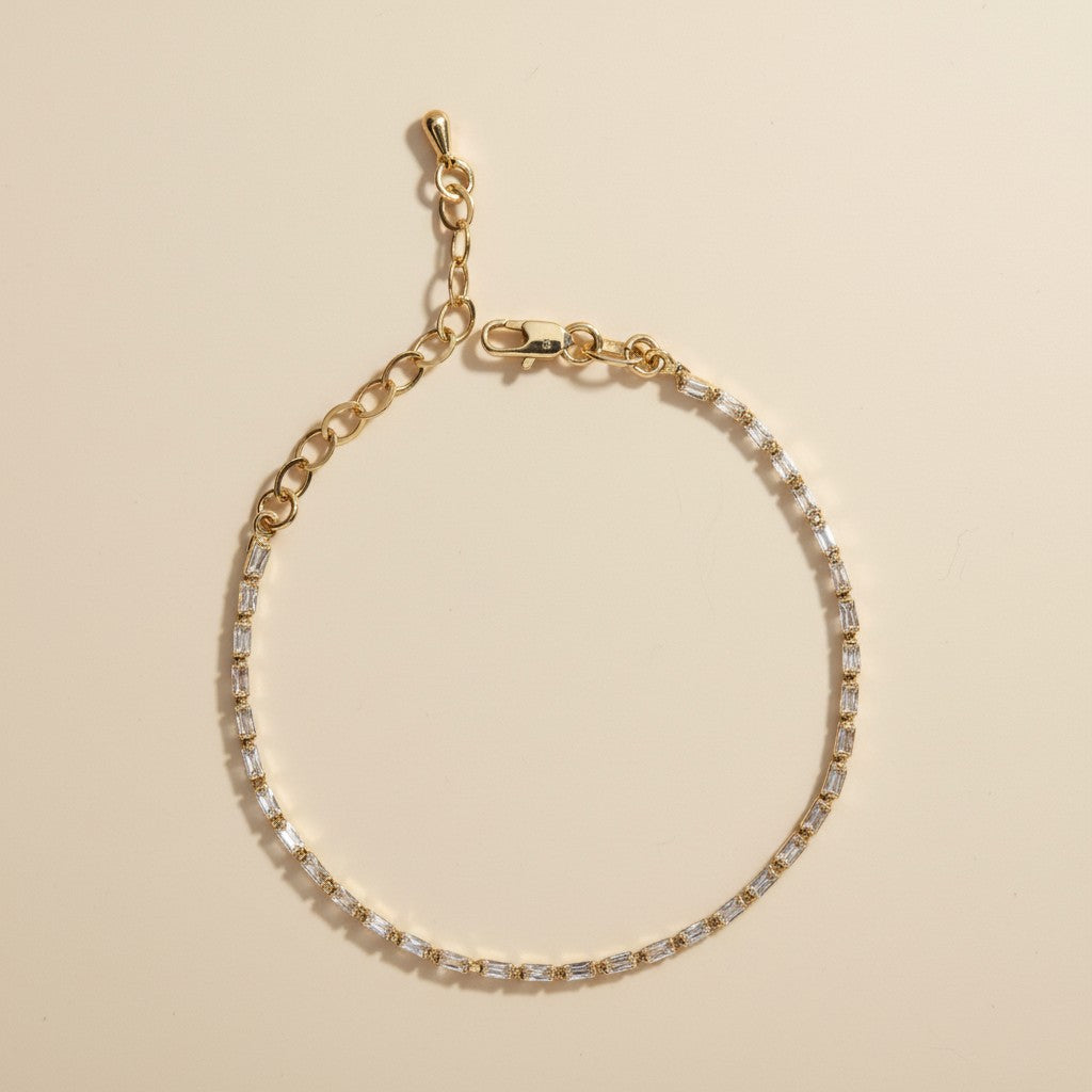 Tennis Bracelet - CZ Baguette Diamond Tennis Bracelet for Women | Luxury