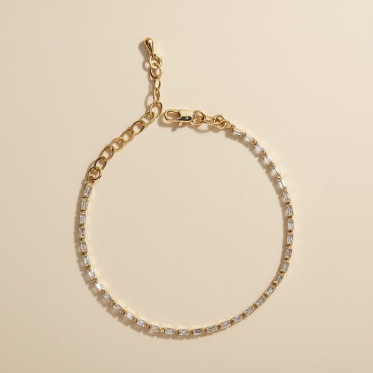 Tennis Bracelet - CZ Baguette Diamond Tennis Bracelet for Women | Luxury