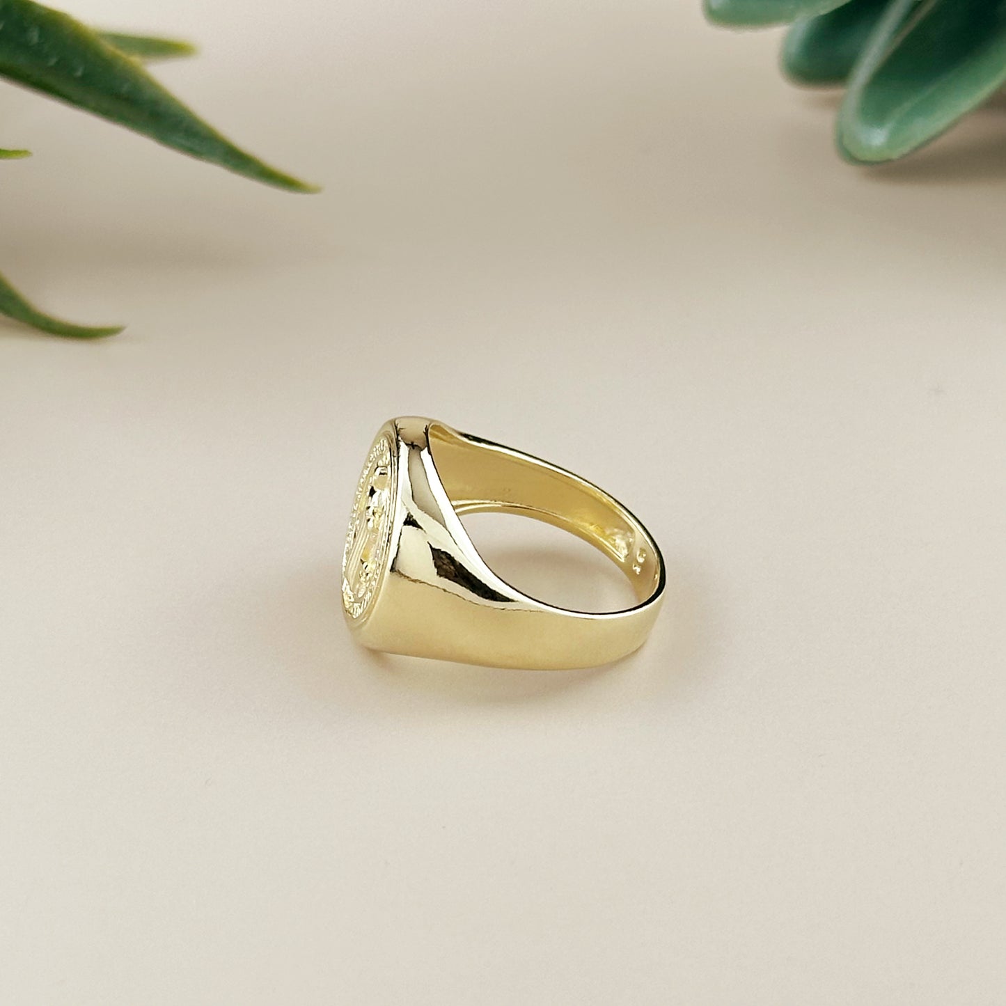 Saint Benedict Signet Ring - Religious Statement Ring for Men & Women