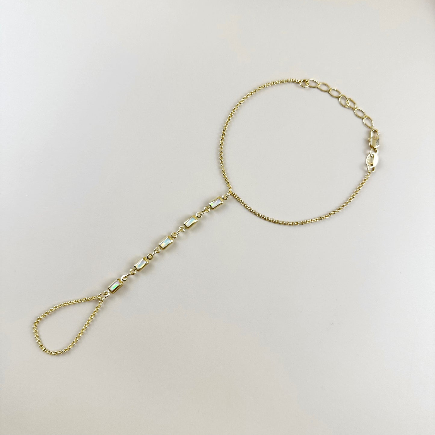 18k Gold Filled Mother of Pearl Hand Chain