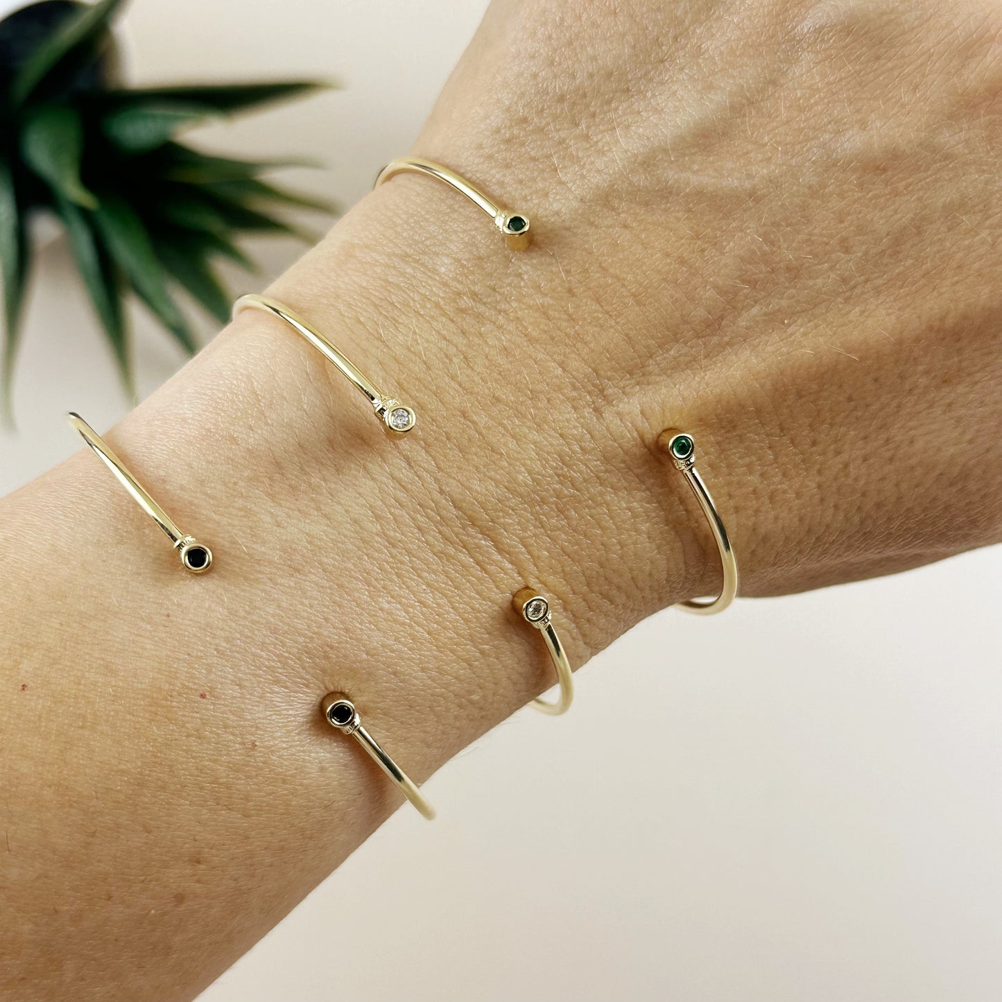 Open CZ Cuff Bracelet - Adjustable Statement Bracelet for Women
