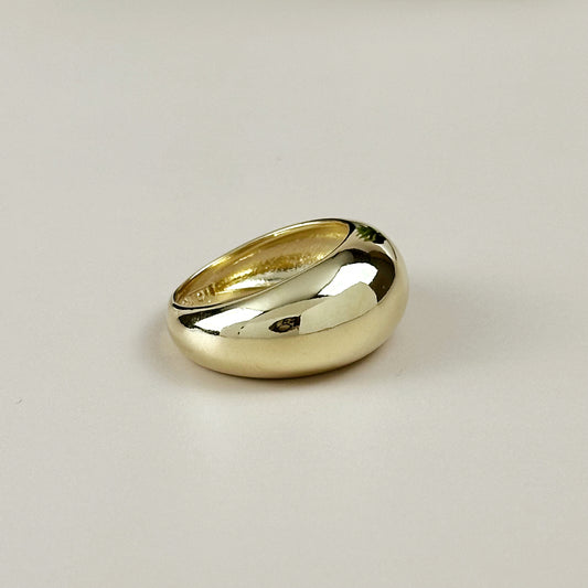 18K Gold Filled Dome Ring - Polished Statement Ring for Women