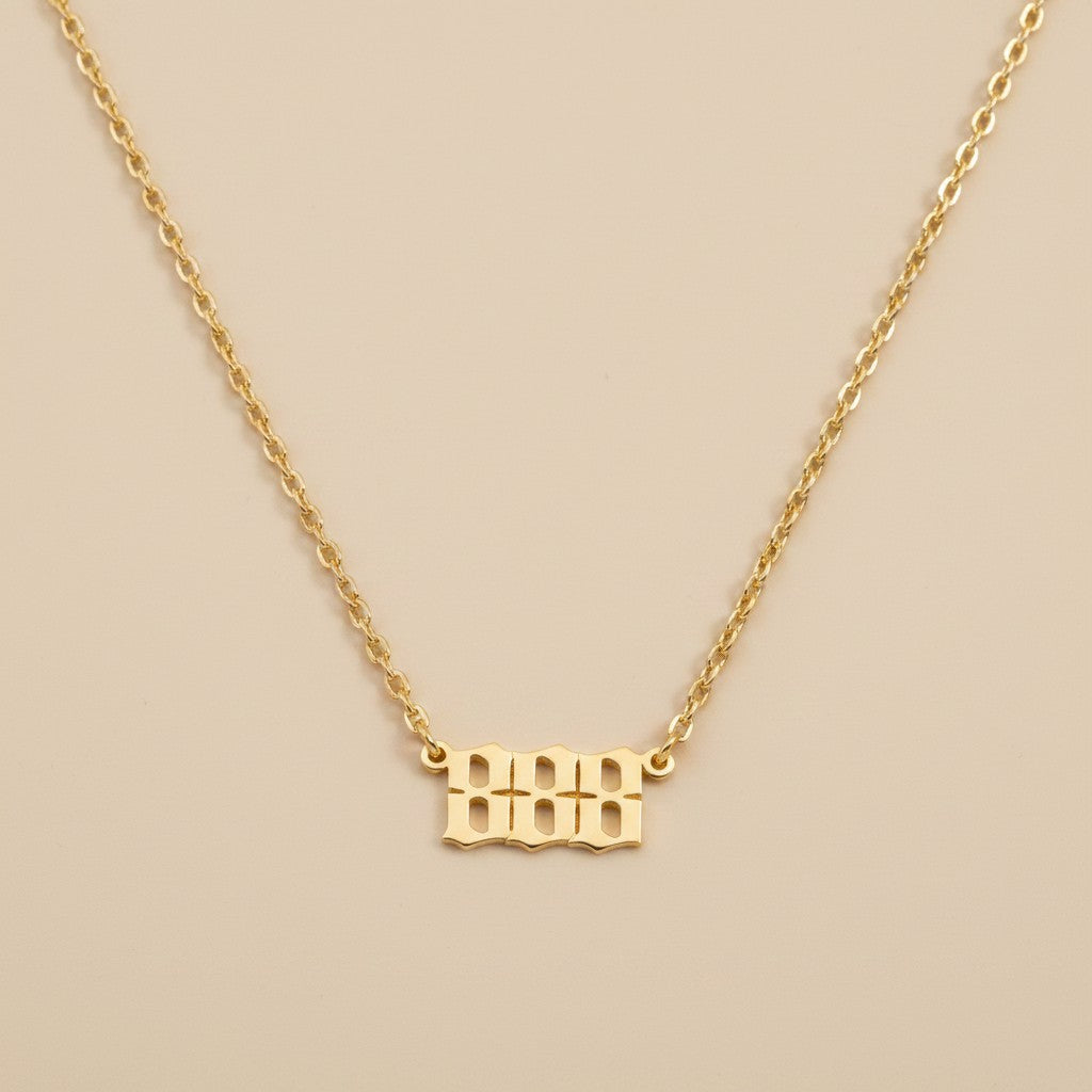 ✨ 18k Gold Filled Angel Number Pendant Necklace — Your Number. Your Message. Worn at the Heart.