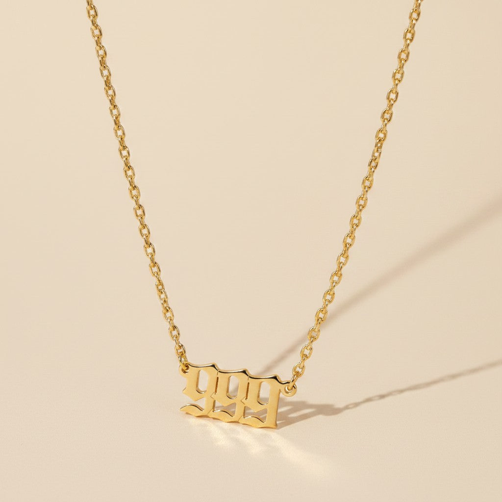 ✨ 18k Gold Filled Angel Number Pendant Necklace — Your Number. Your Message. Worn at the Heart.