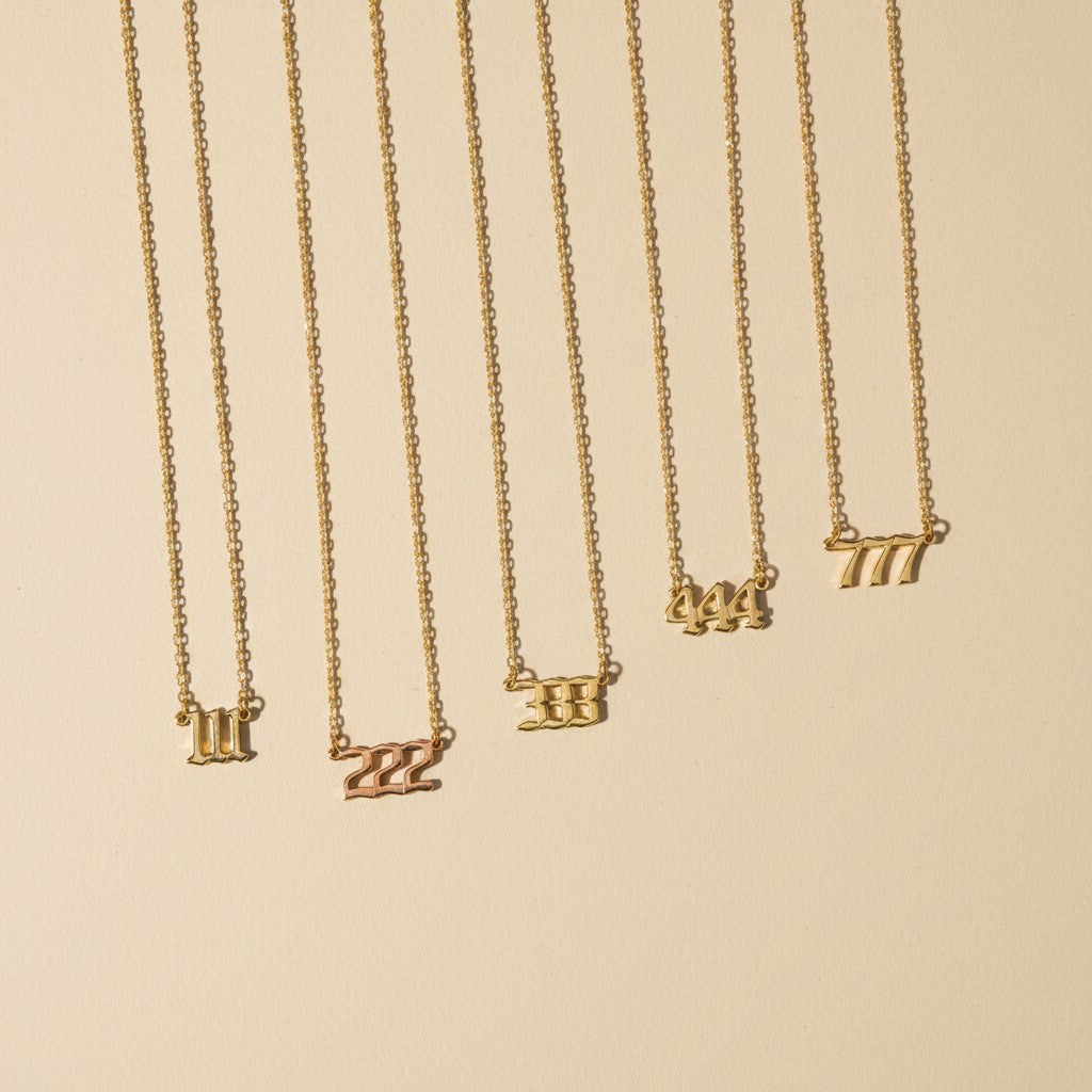 ✨ 18k Gold Filled Angel Number Pendant Necklace — Your Number. Your Message. Worn at the Heart.