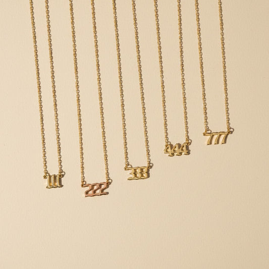 ✨ 18k Gold Filled Angel Number Pendant Necklace — Your Number. Your Message. Worn at the Heart.