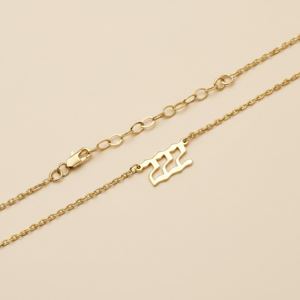 ✨ 18k Gold Filled Angel Number Pendant Necklace — Your Number. Your Message. Worn at the Heart.