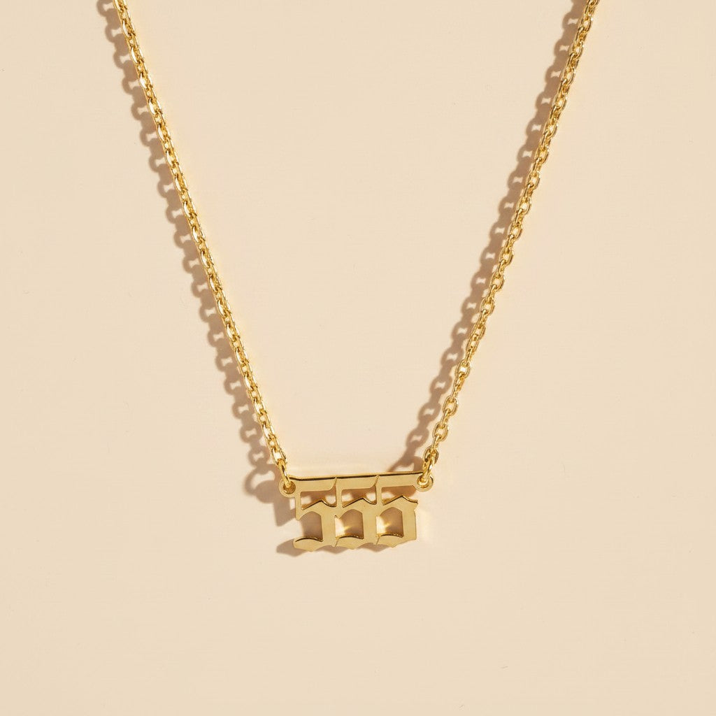 ✨ 18k Gold Filled Angel Number Pendant Necklace — Your Number. Your Message. Worn at the Heart.