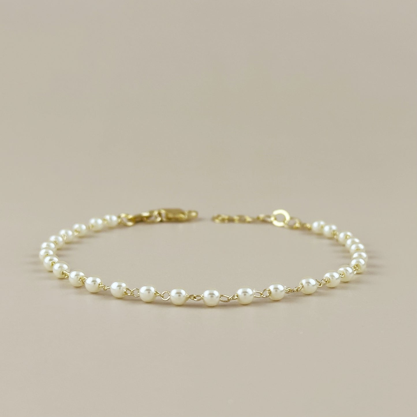 Pearl Bracelet - Elegant 3mm Simulated Pearl Beads for Women