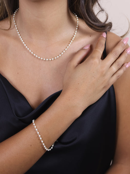 Pearl Bracelet - Elegant 3mm Simulated Pearl Beads for Women