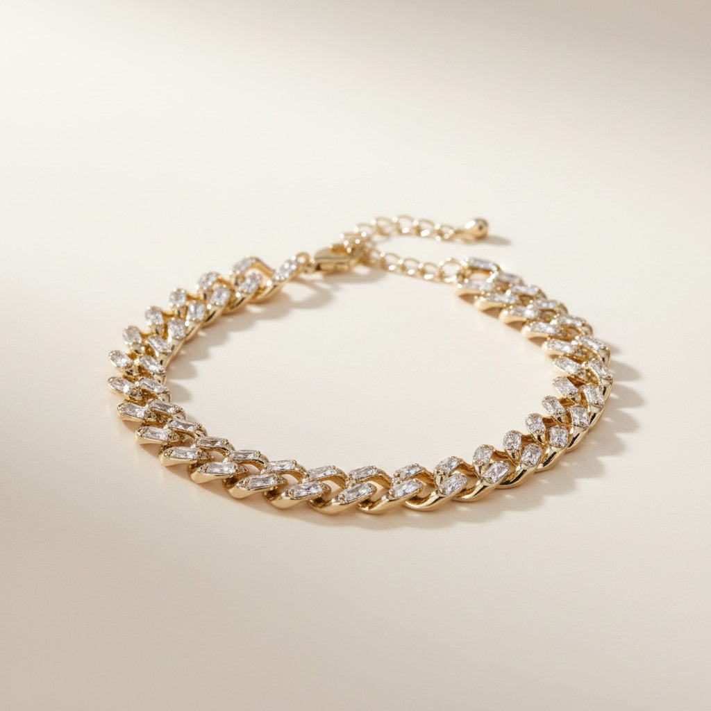 18k Gold Filled Iced Chunky Cuban Bracelet | Ultimate Luxury Statement
