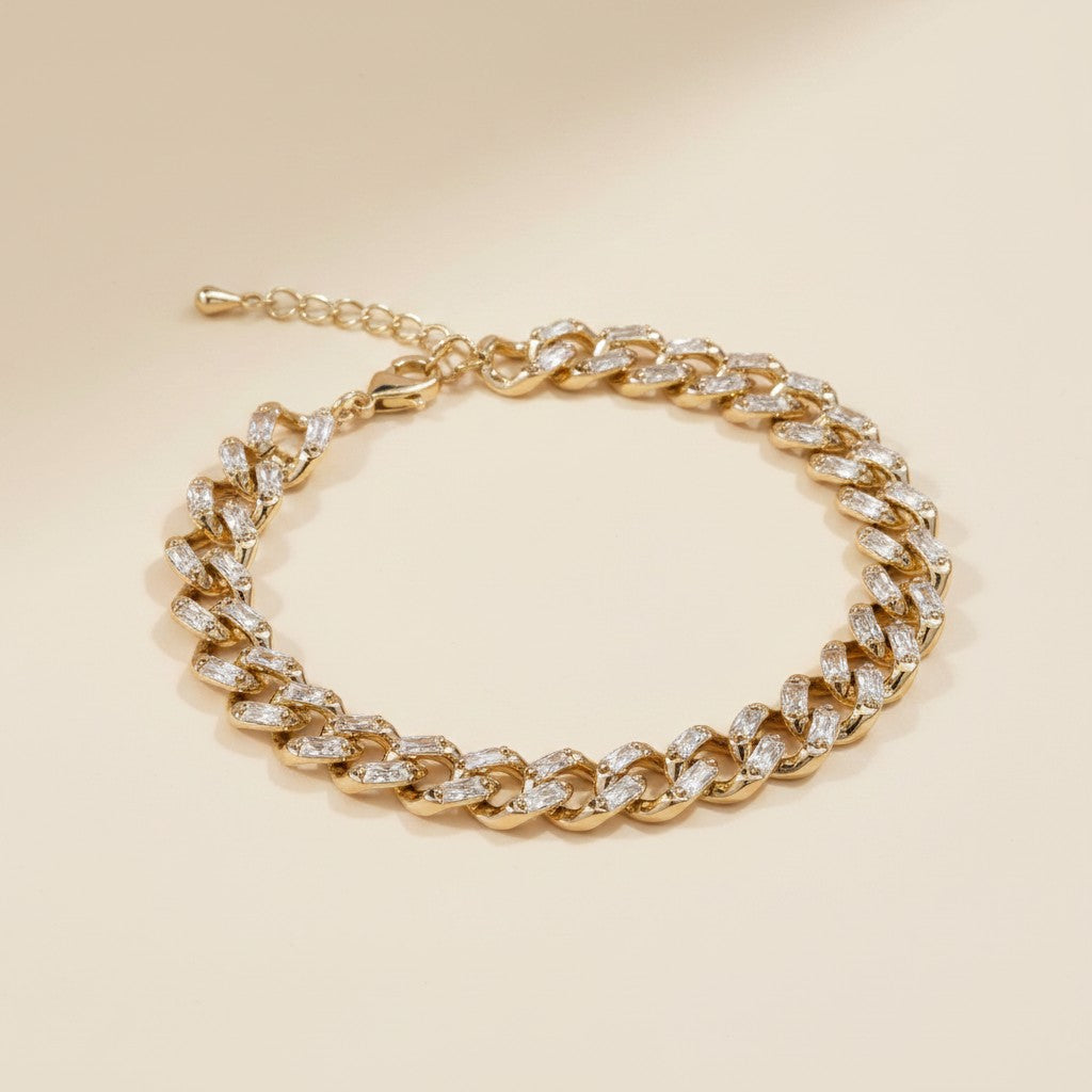 18k Gold Filled Iced Chunky Cuban Bracelet | Ultimate Luxury Statement