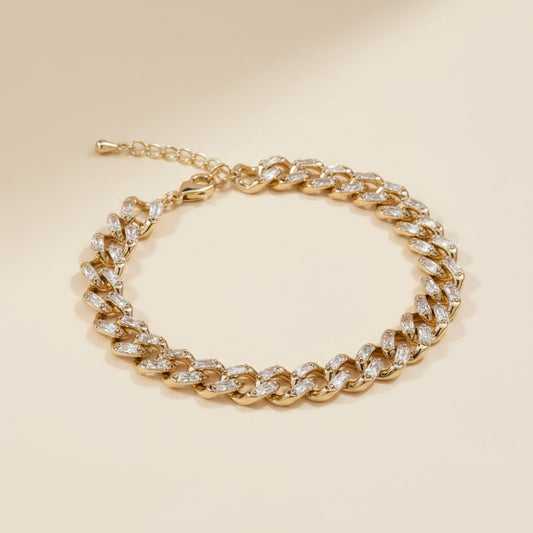 18k Gold Filled Iced Chunky Cuban Bracelet | Ultimate Luxury Statement