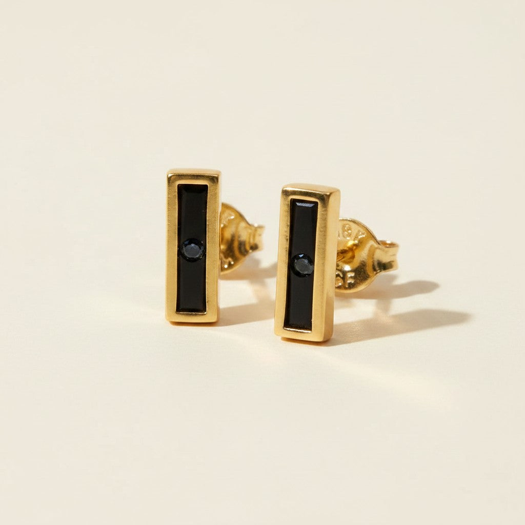 ✨ 18k Gold Filled Split Baguette Stud Earrings — An Angle That Changes Everything. Three Colors.