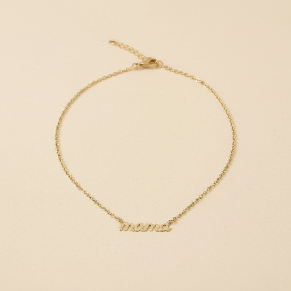 Mama Necklace - Script Pendant Mother's Day Gift | Gold Mom Jewelry