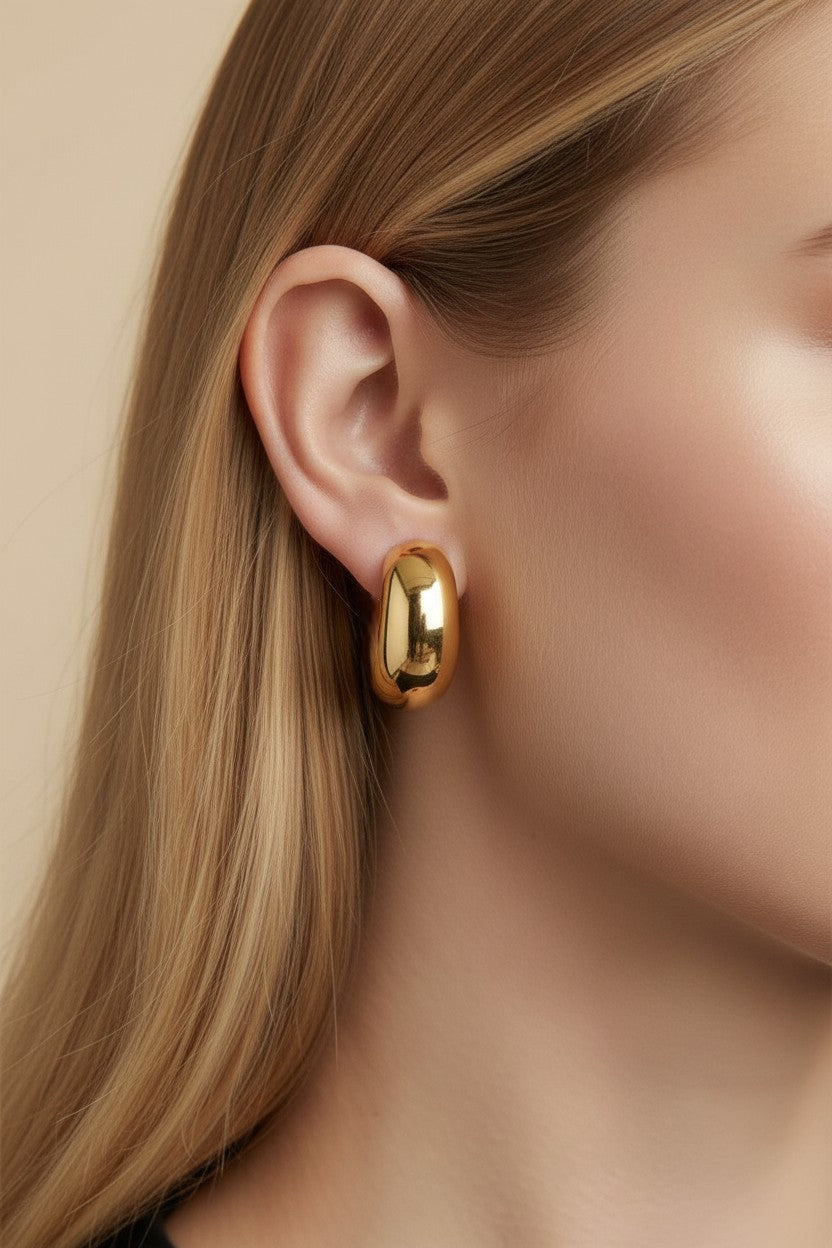 18k Gold Filled Dome Earrings