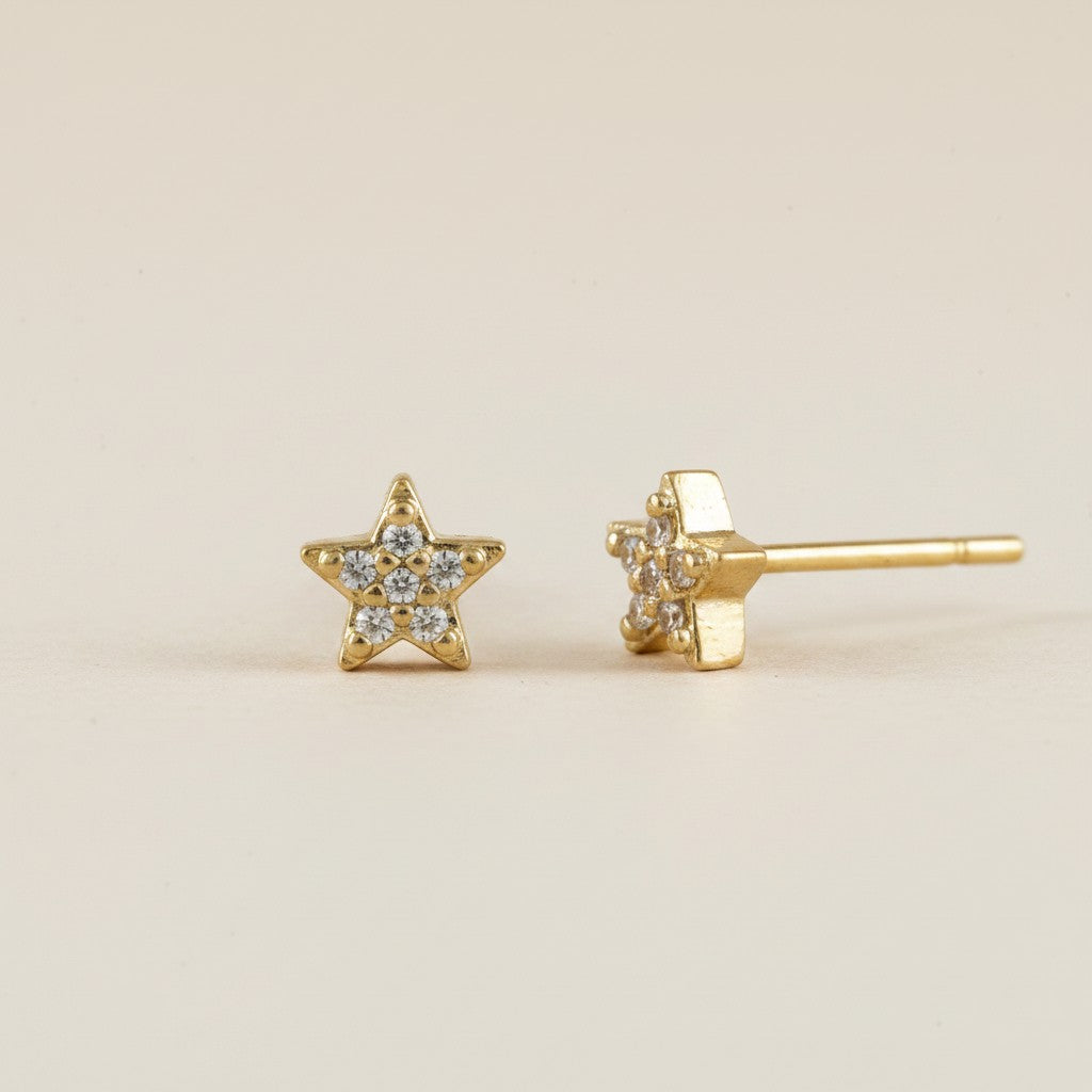 18k Gold Filled Star Stud Earrings | Whimsical Celestial Charm