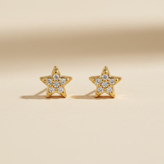 18k Gold Filled Star Stud Earrings | Whimsical Celestial Charm