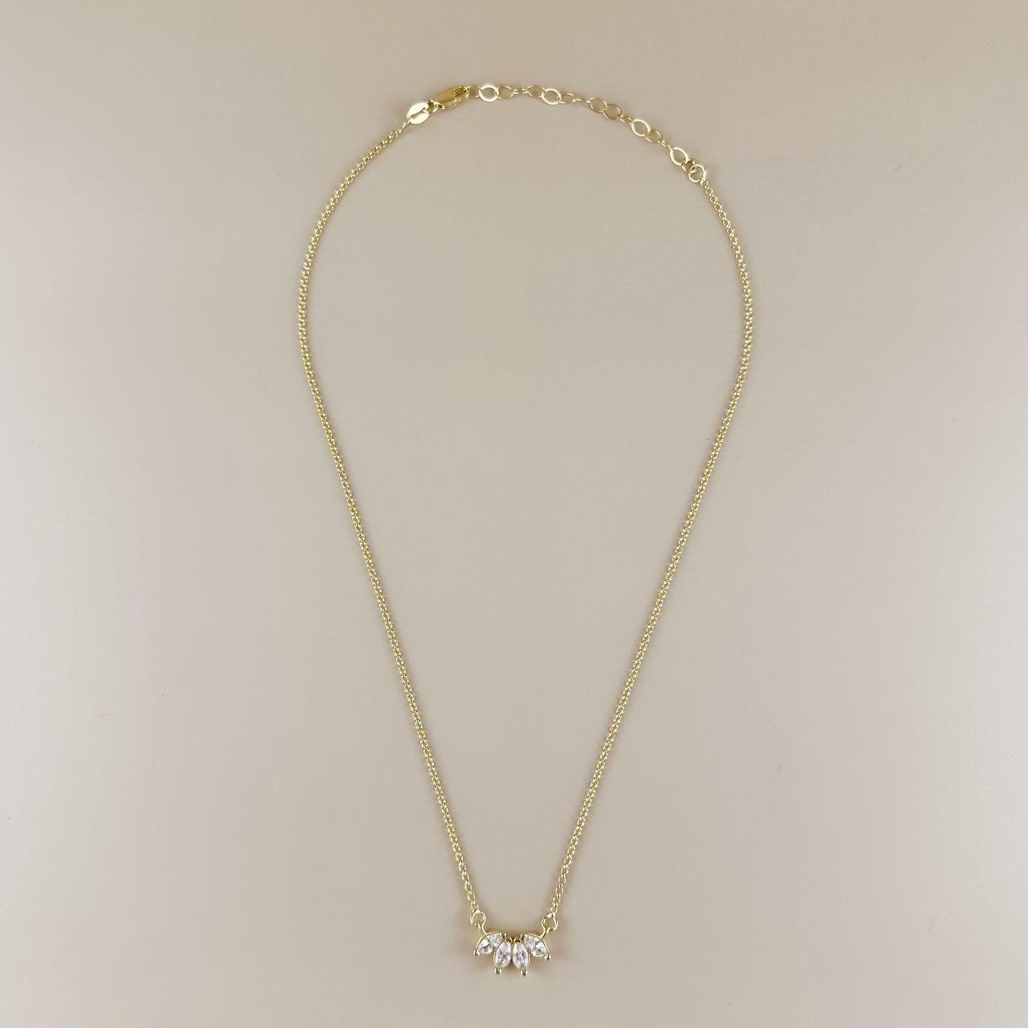 18k Gold Filled CZ Lotus Necklace