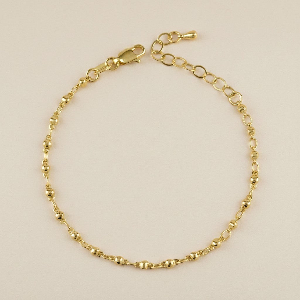 18K Gold Filled 2.5mm Beaded Bracelet