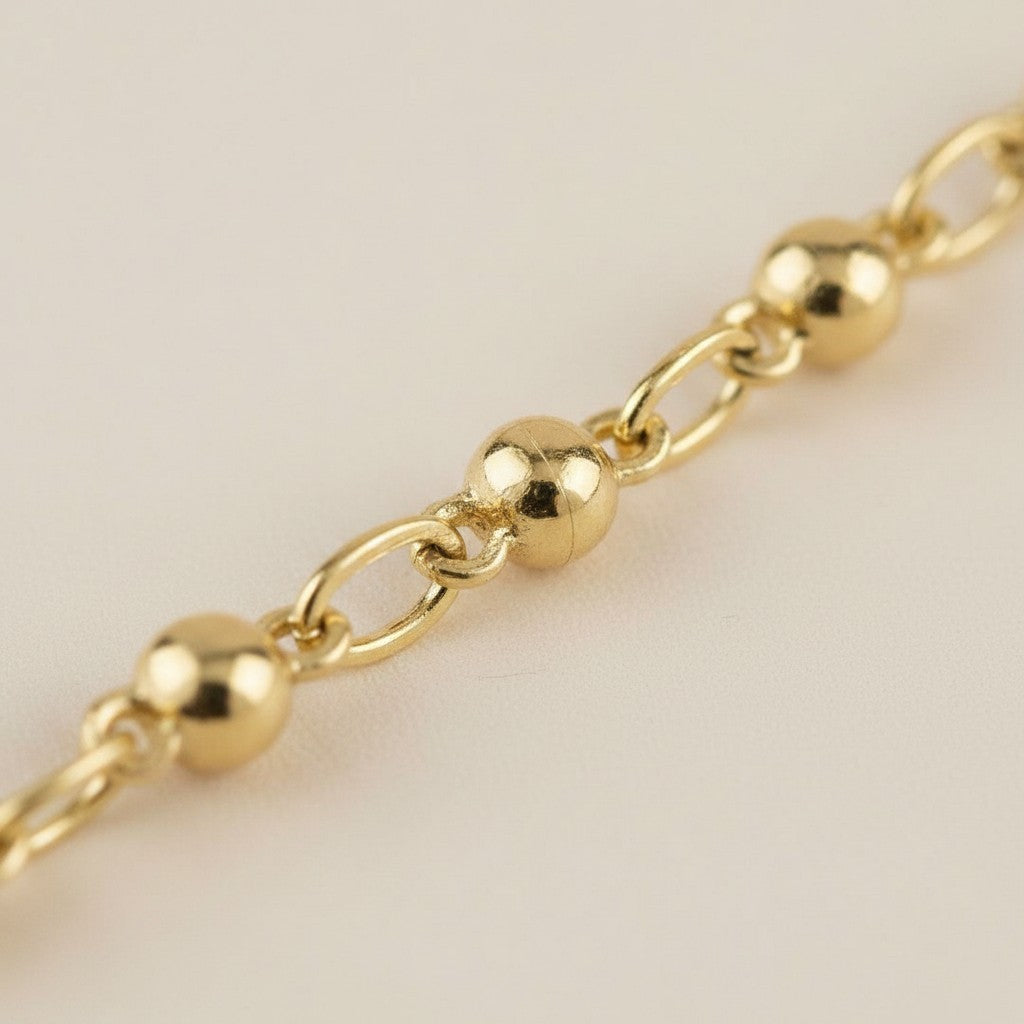 18K Gold Filled 2.5mm Beaded Bracelet