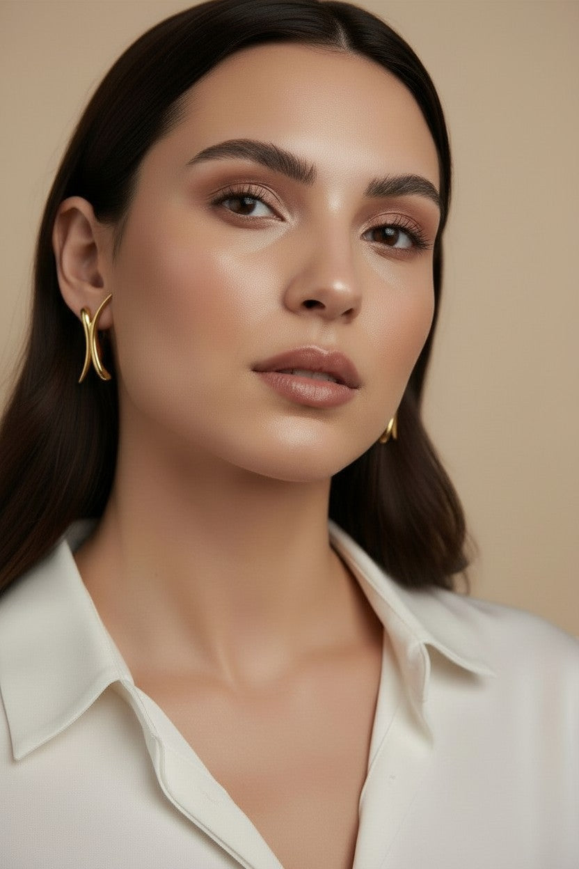 18k Gold Filled Oversized X Earrings — Sculpture You Can Wear