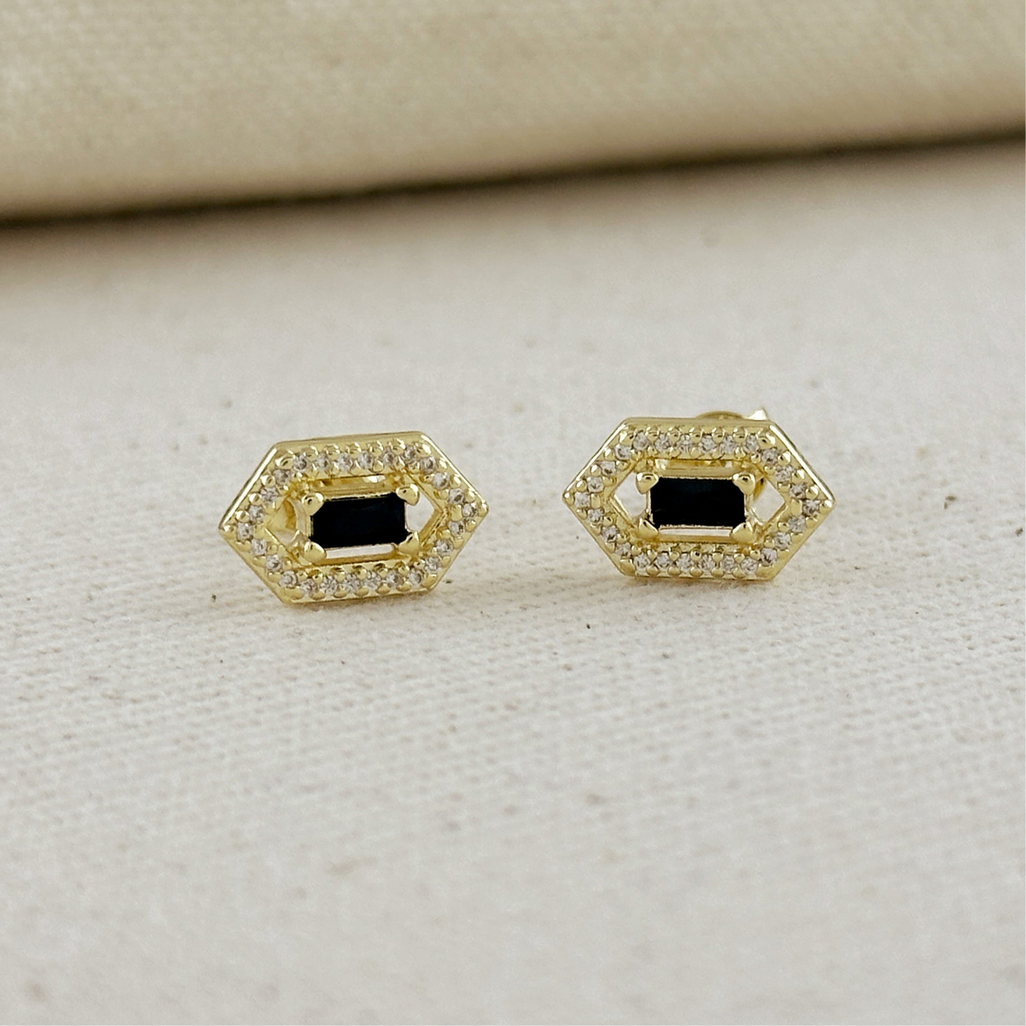 18k Gold Filled Fancy Birthstone Baguette Earrings