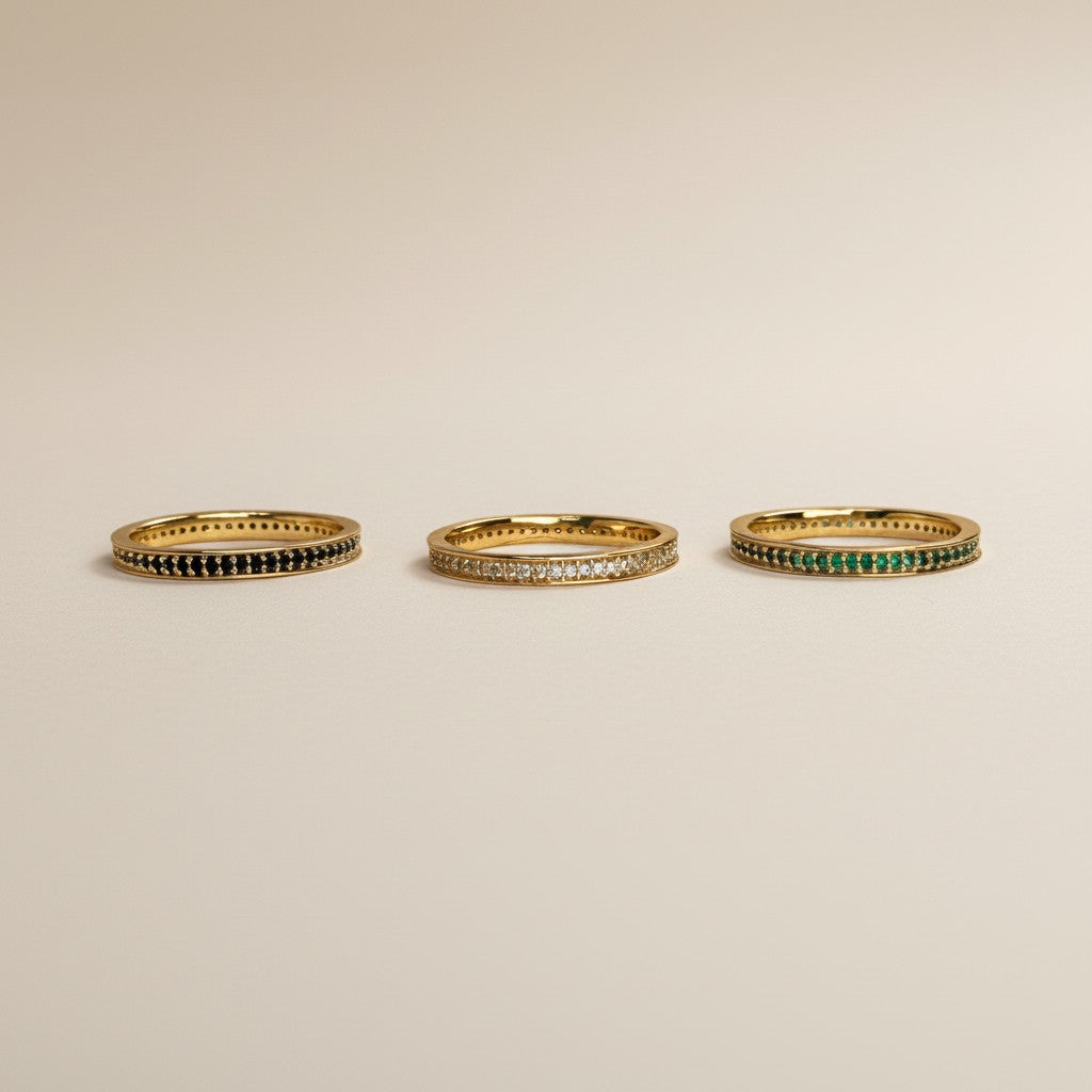 Eternity CZ Band Ring for Women | Sparkling Wedding Band | Stackable Ring | Hypoallergenic Jewelry