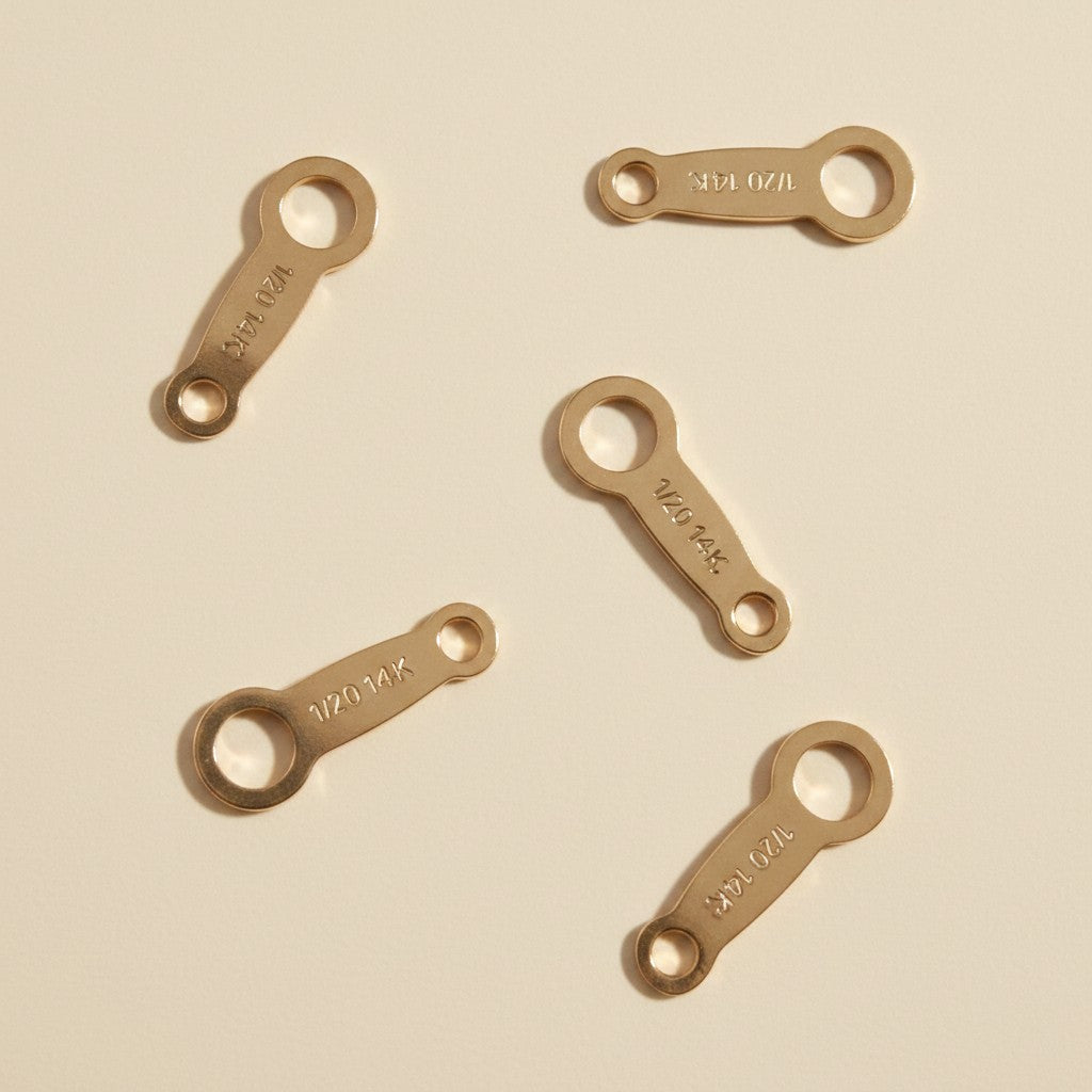 14k Gold Filled Japanese Quality Tag | Engraved 1/20 14K Marking