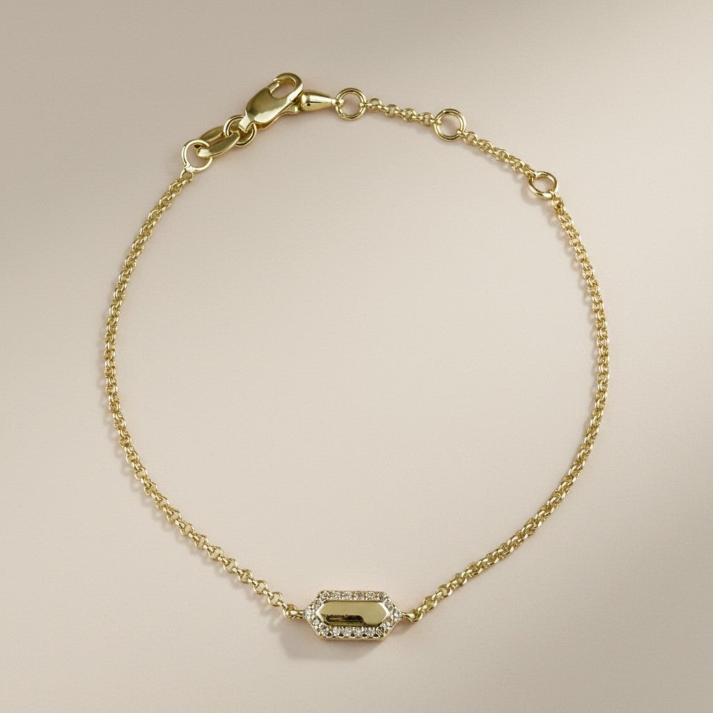18k Gold Filled Pointed Rectangle CZ Bracelet — One Geometric Statement. The Whole Wrist Changed.
