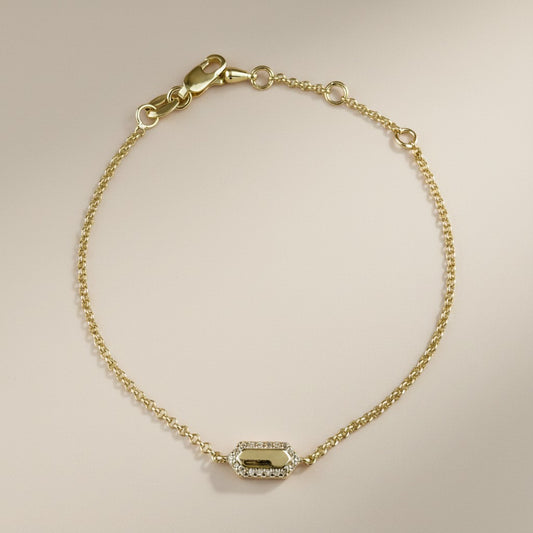 18k Gold Filled Pointed Rectangle CZ Bracelet — One Geometric Statement. The Whole Wrist Changed.