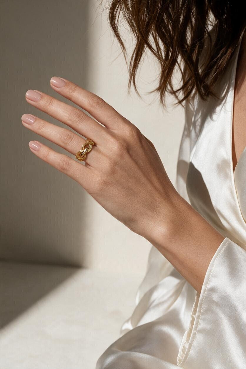 18k Gold Filled Braided Infinity Ring