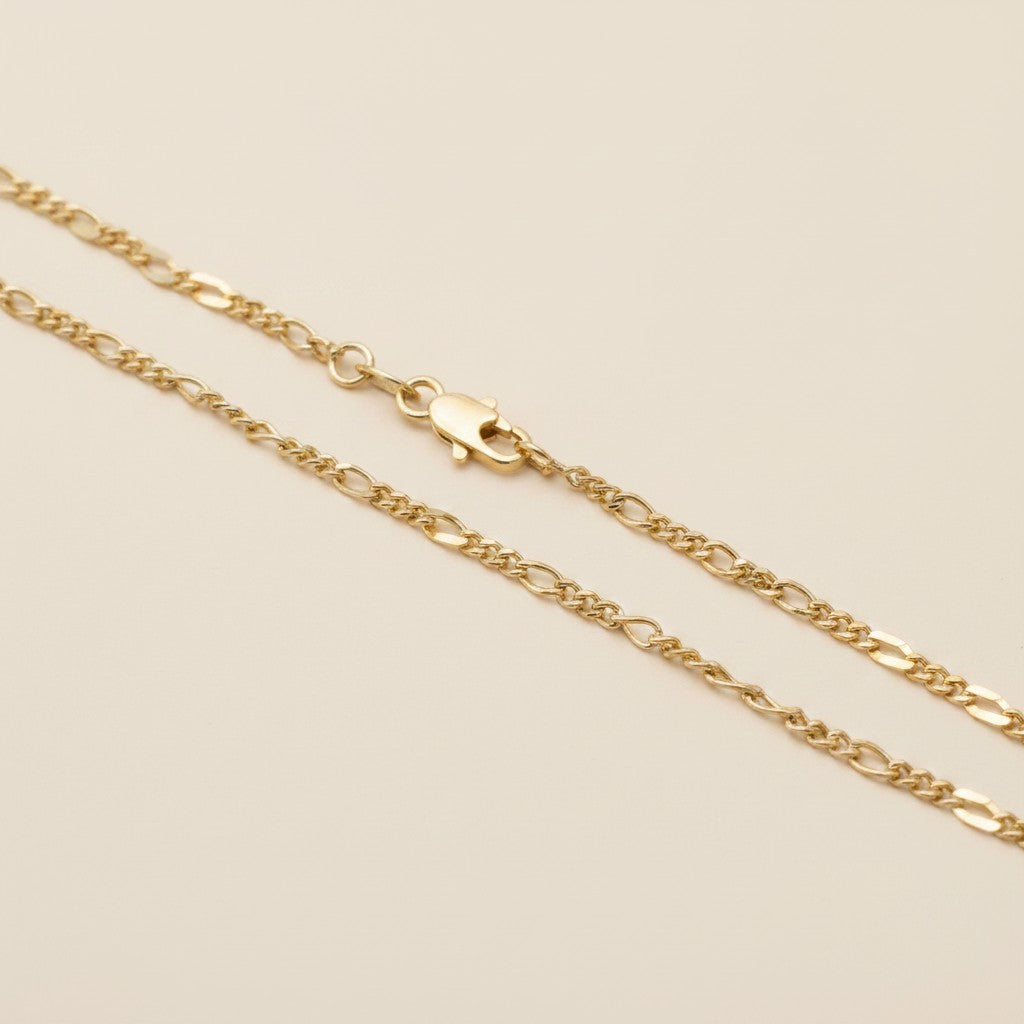 18k Gold Filled 3x1 Rounded Figaro Chain | Wear It or Build With It