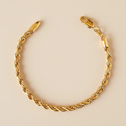 ✨ 18k Gold Filled 4mm Rope Bracelet — The Twist That Catches the Light. The Wrist Elevated.