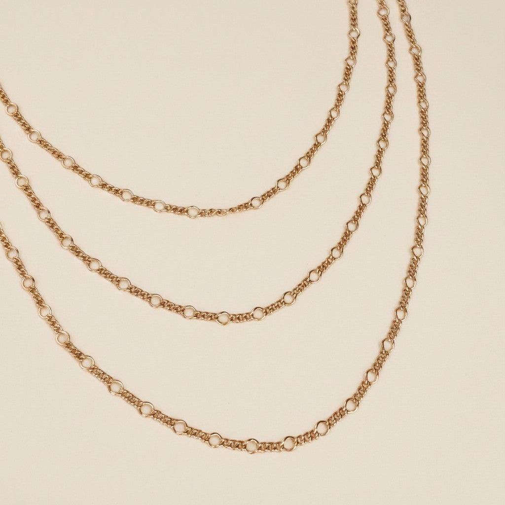 18k Gold Filled 2mm Rounded Figaro Chain Necklace | Classic Italian-Inspired Design