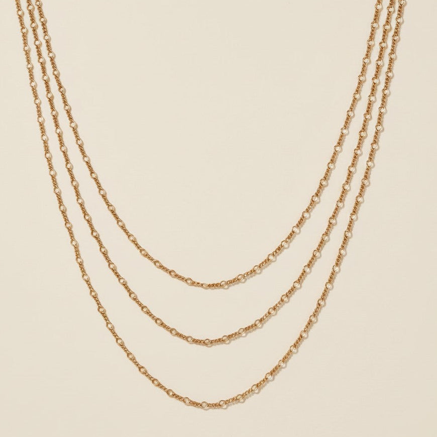 18k Gold Filled 2mm Rounded Figaro Chain Necklace | Classic Italian-Inspired Design