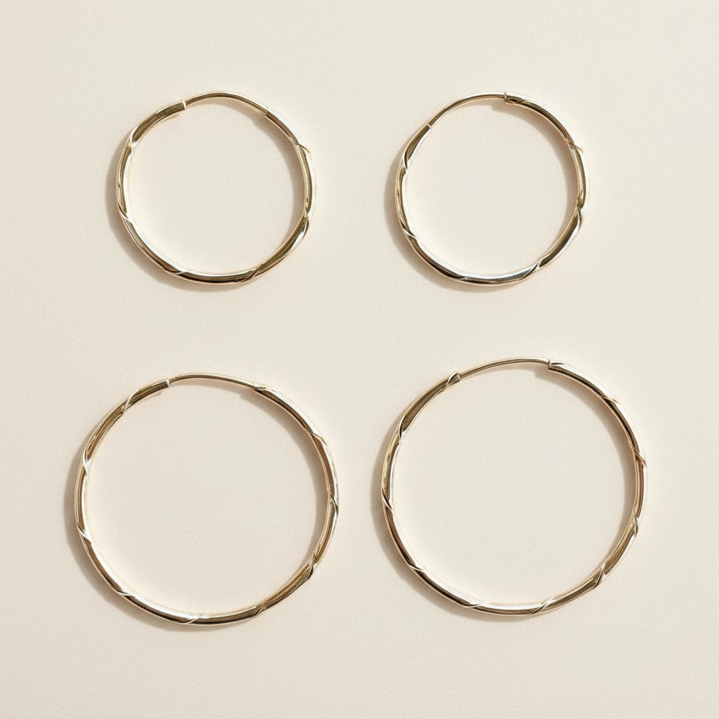 18k Gold Filled Continuous Twisted Tube Hoop Earrings | Endless Style