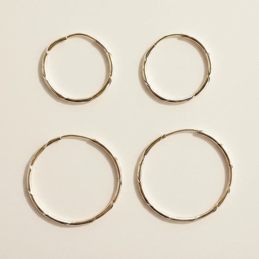 18k Gold Filled Continuous Twisted Tube Hoop Earrings | Endless Style