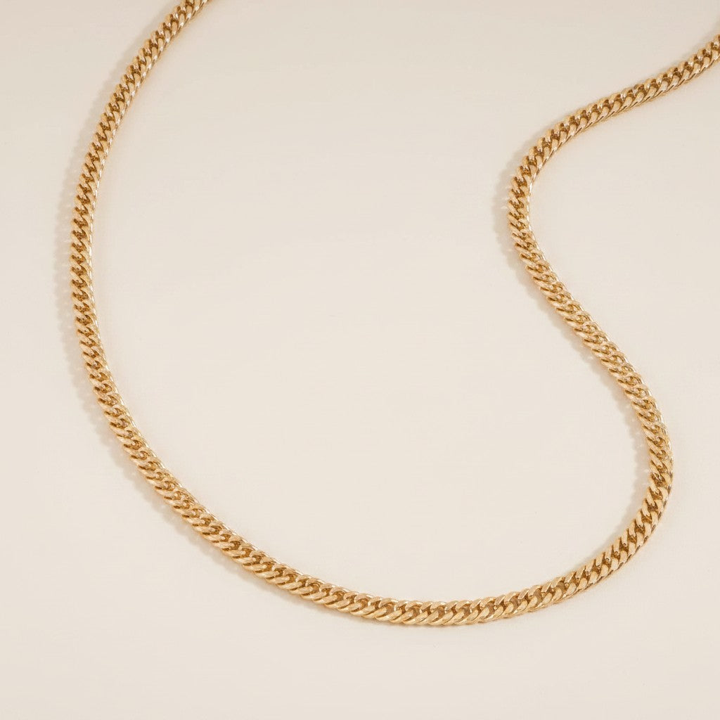 18k Gold Filled Double Curb Chain Necklace | 4mm Bold Everyday Style