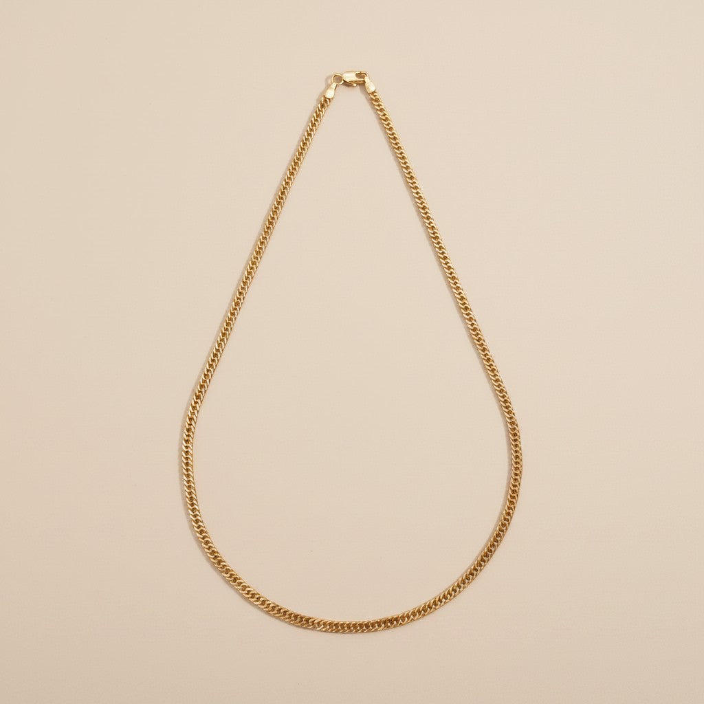 18k Gold Filled Double Curb Chain Necklace | 4mm Bold Everyday Style