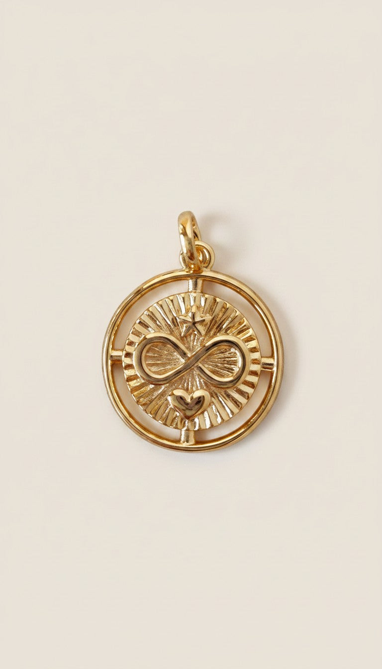 ∞ 18k Gold Filled Infinity Love Medallion Pendant — A Symbol of Forever. A Design Worth Wearing.