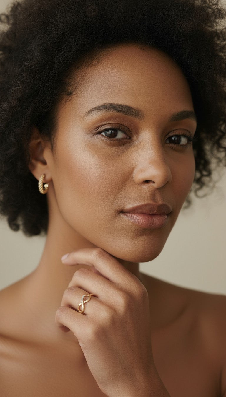 18k Gold Filled CZ Infinity Ring — The Symbol That Never Ends. Sparkling All the Way Through